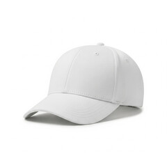 Fototapeta premium Blank white baseball cap on pure white background