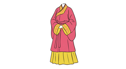 Ancient traditional garment in a drawing.