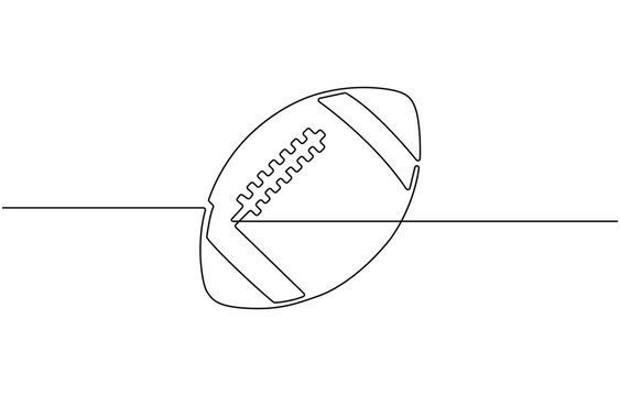 One continuous line drawing American football. sport concept, World cup Championship final play game sport competition outline vector illustration.