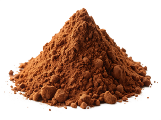  cocoa powder heap close up shot for baking ingredients  isolated  on white background PNG, AI GENERATED