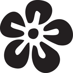 Folk Flower EPS Vector – Bold Linocut-Inspired Floral Clipart, Scandinavian Folk Art Bloom, Black Silhouette Flower for Crafting, Cricut, Laser Cut, Boho Decor