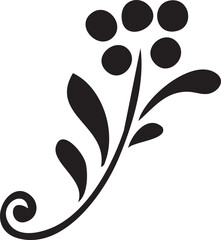 Folk Flower EPS Vector – Bold Linocut-Inspired Floral Clipart, Scandinavian Folk Art Bloom, Black Silhouette Flower for Crafting, Cricut, Laser Cut, Boho Decor