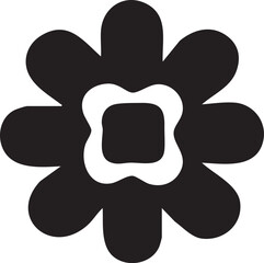 Folk Flower EPS Vector – Bold Linocut-Inspired Floral Clipart, Scandinavian Folk Art Bloom, Black Silhouette Flower for Crafting, Cricut, Laser Cut, Boho Decor