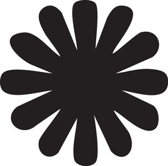 Folk Flower EPS Vector – Bold Linocut-Inspired Floral Clipart, Scandinavian Folk Art Bloom, Black Silhouette Flower for Crafting, Cricut, Laser Cut, Boho Decor
