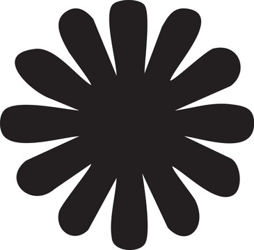 Folk Flower EPS Vector &ndash; Bold Linocut-Inspired Floral Clipart, Scandinavian Folk Art Bloom, Black Silhouette Flower for Crafting, Cricut, Laser Cut, Boho Decor