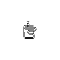 Book of crawling snake logo idea.