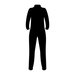 Obraz premium Full black jumpsuit silhouette with long sleeves and high neck collar