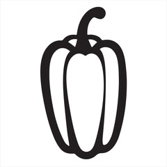 Silhouette Style Vector Capsicum Logo Icon – Minimalist Bell Pepper Graphic for Organic Farm Branding, Fresh Vegetable Market, Healthy Food Packaging, Vegan Restaurant, and Culinary Design Themes