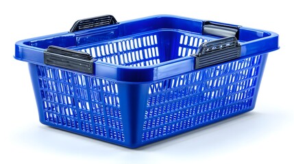 Fototapeta premium Plastic shopping basket with handles.