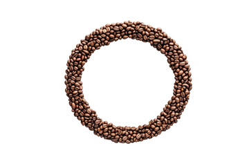 Rustic wreath formed from small brown seeds isolated on transparent background