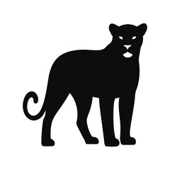 Obraz premium Black panther silhouette standing on white background isolated on white background