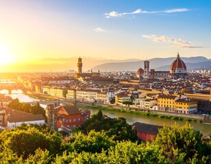 Obraz premium Panoramic view of Florence at sunset