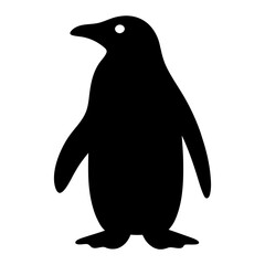 Fototapeta premium Simple Black and White Illustration of a Penguin Standing on its Feet