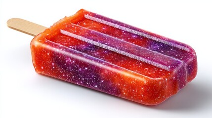 Vibrant Galaxy-Themed Popsicle with Intricate Colors and Textures Resembling Outer Space