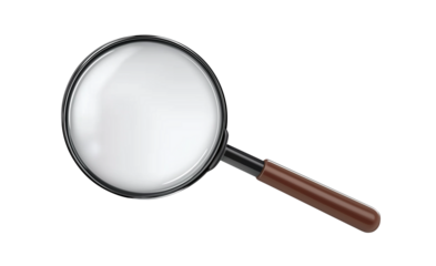 Magnifying glass on transparent background, cut out