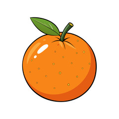 Creative Vector Style Tangerine on White Background