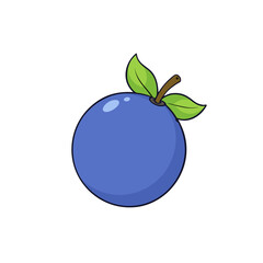 Creative Vector Style Blueberry on White Background