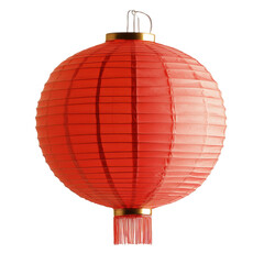Festive red lantern hanging for celebrations in a traditional setting