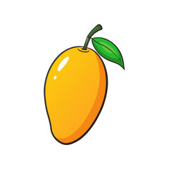 Creative Vector Style Mango on White Background