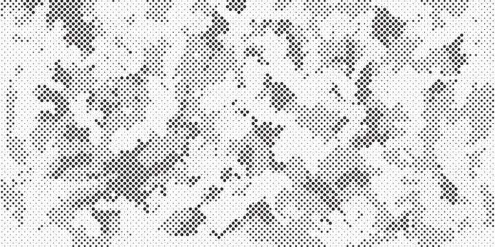 Abstract halftone seamless camouflage pattern. Repeating digital dotted hexagonal camo military texture background. Abstract modern fabric textile ornament. Vector illustration.