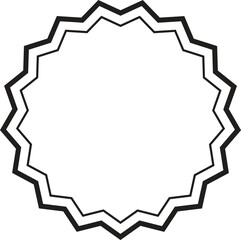 circular lace stamp icon isolated. Empty blank label circular stamp silhouette. Blank Round Stamp for Logo. circular frame.