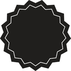 circular lace stamp icon isolated. Empty blank label circular stamp silhouette. Blank Round Stamp for Logo. circular frame.