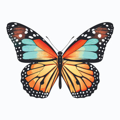 Vibrant Monarch Butterfly - Colorful Insect Illustration