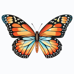 Vibrant Monarch Butterfly - Colorful Insect Illustration