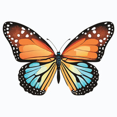 Vibrant Monarch Butterfly - Colorful Insect Illustration