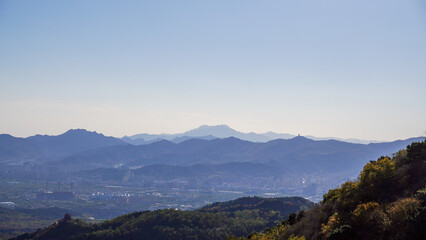 mountains in the morning