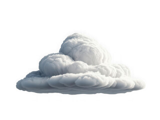 Realistic 3d rendered cumulus cloud with detailed texture and soft lighting against a deep black background