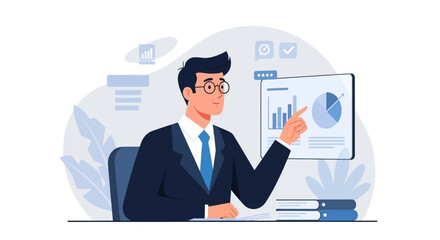 Analytical Presentation Explaining Graphs And Business Statistics Performance Review
