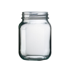 Clear glass mason jar with silver lid isolated on a transparent background