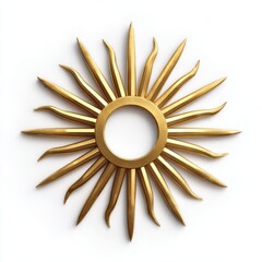 Golden Sunburst Design on White Background