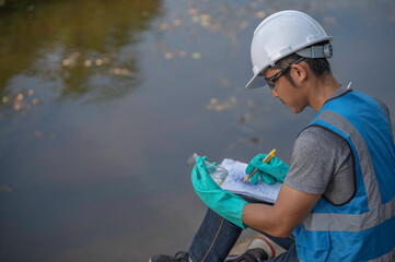 Environmental engineers inspect water quality,Bring water to the lab for testing,Check the mineral content in water and soil,Check for contaminants in water sources.