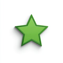 Fototapeta premium Green 3D Star Icon on White Background