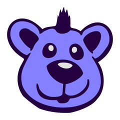 Bear Punk Mohawk Haircut Happy Cute Teddy Friendly