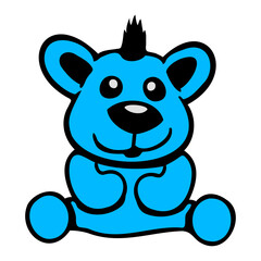 Bear Punk Mohawk Haircut Happy Cute Teddy Friendly