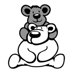 Obraz premium 2 Bear Friends Team Love Child Dad Mom Family