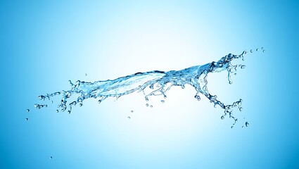 Dynamic liquid splash frozen mid motion water fluid