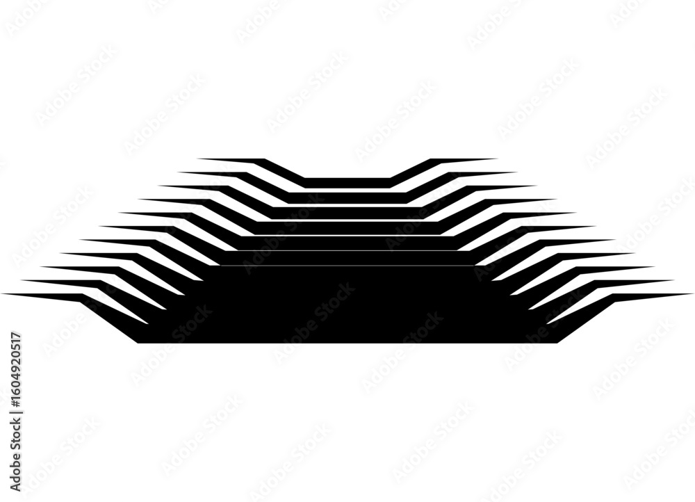Fototapete abstract striped black pattern on white background. modern vector design element from lines. sporty 