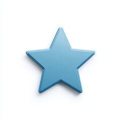 Light Blue 3D Star on White Background