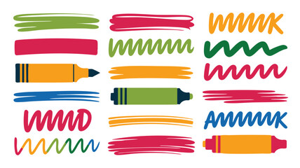 Obraz premium Colorful Marker Strokes: Design Elements & Artistic Textures for Projects