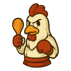 Energetic Chicken Mascot Logo - Perfect for Modern QSR Branding and Digital Food Delivery Services