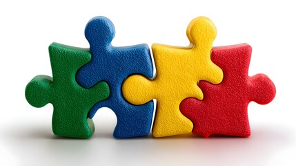 Obraz premium Colorful puzzle pieces fitting together.