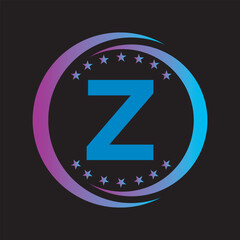 Star Logo combine with letter Z vector template
