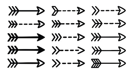 Collection of Diverse Arrow Designs: Graphics for Various Projects