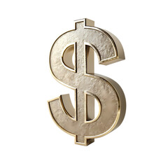 Fototapeta premium Textured Gold Dollar Sign