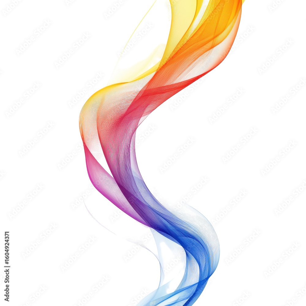 Wall mural colorful wavy lines creating a dynamic abstract design in vibrant hues