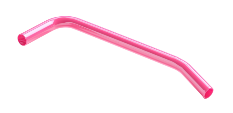 Pink bent drinking straw (1)